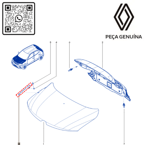 RN 11258R 657711258R Vareta Haste Do Capo Renault Kwid 3
